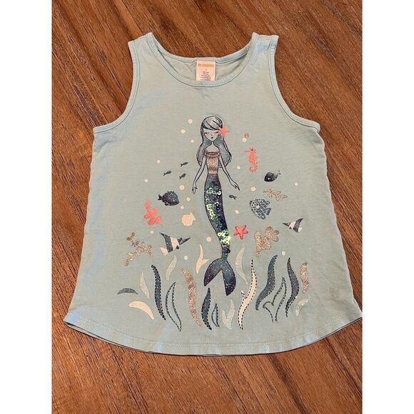 Gymboree Mermaid Tank Tops Shirts Lot of 4 Applique Glitter Girls Size 5/5T - Picture 6 of 7